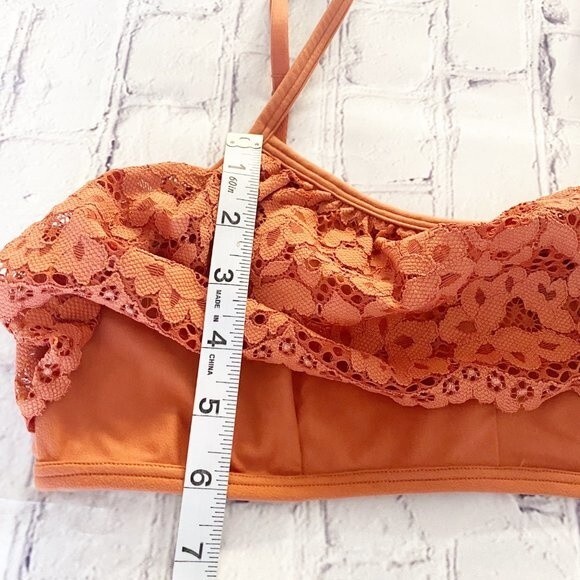 Victoria’s Secret Rust Orange Lace Ruffle Body by Victoria Bralette L - Picture 9 of 11